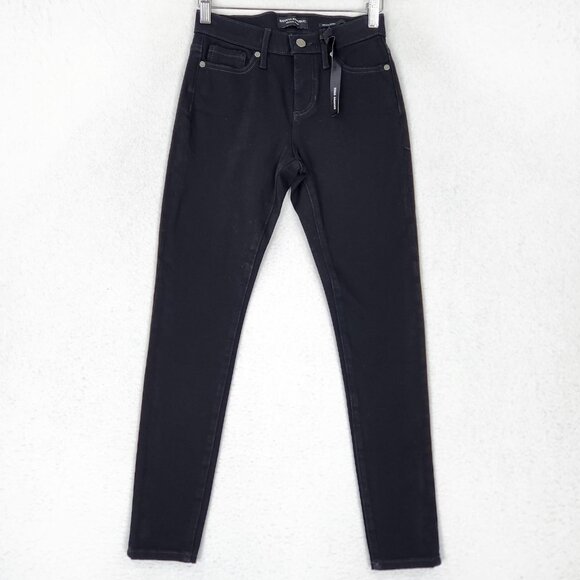 Banana Republic Jeans Womens 24 Petite Black Mid Rise Skinny Zero Gravity NEW - Picture 1 of 12